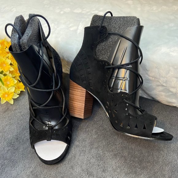 Nine West Black Gweniah Suede Sandals Size 7 - Picture 11 of 16